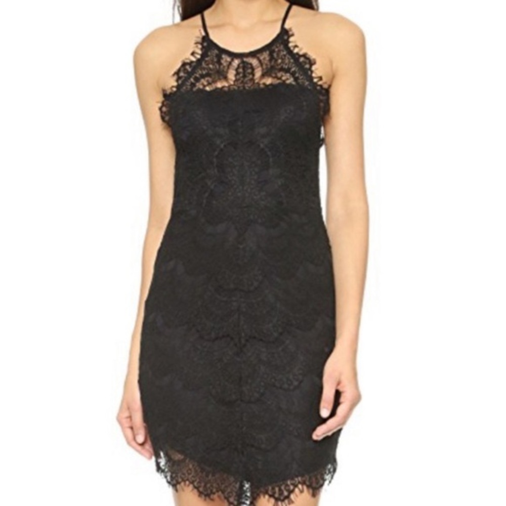 Black Lace Lined Free People Dress